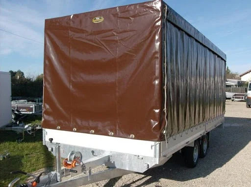 Remorques plateaux Eduard Plateau 5 m X 2 m avec bâche haute 2700kg