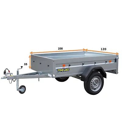 Remorque TRELGO LC2012 avec bâche plate + roue jockey, 500Kg